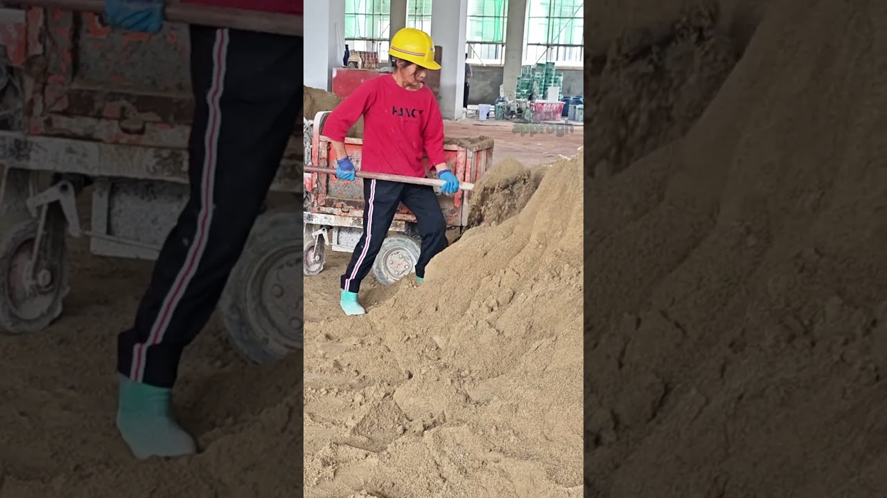 Sand shoveling and loading process
