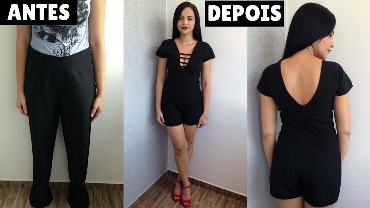 DIY TRANSFORME CALÇA SOCIAL EM MACAQUINHO - MEU LOOK DE NATAL - SUELLEN REDESIGN