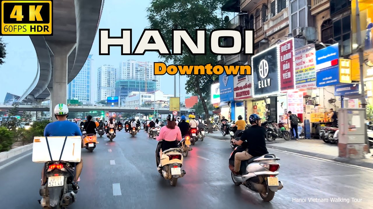 Downtown Hanoi City From Cau Giay To St. Joseph Cathedral - Vietnam 2023 | 4K HDR 60FPS