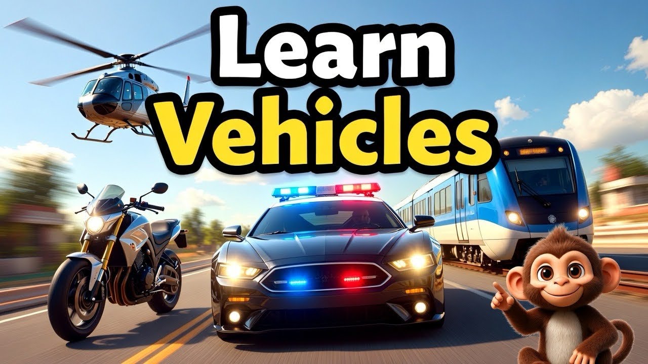 Vehicles for Kids | Vehicles for Children | PoliceCar helicopter motorcycle & more 🚗