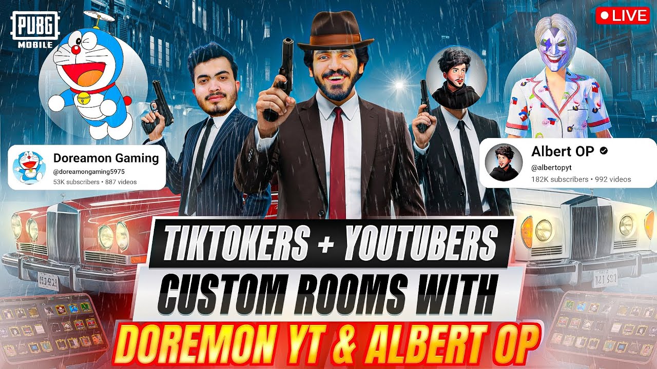 AJJ NEW MYTHIC TAG ACCOUNT RANDOM JOINING ALBERT OP & DOREMON K SATH TIKTOKER+YOUTUBER CUSTOM ROOM