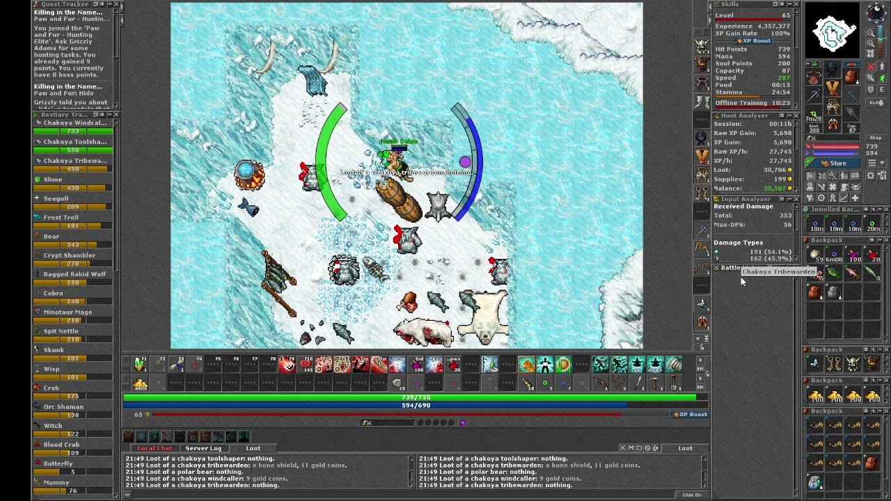 Tibia - Chakoya Iceberg (Port Hope) - Finalizando Bestiary 