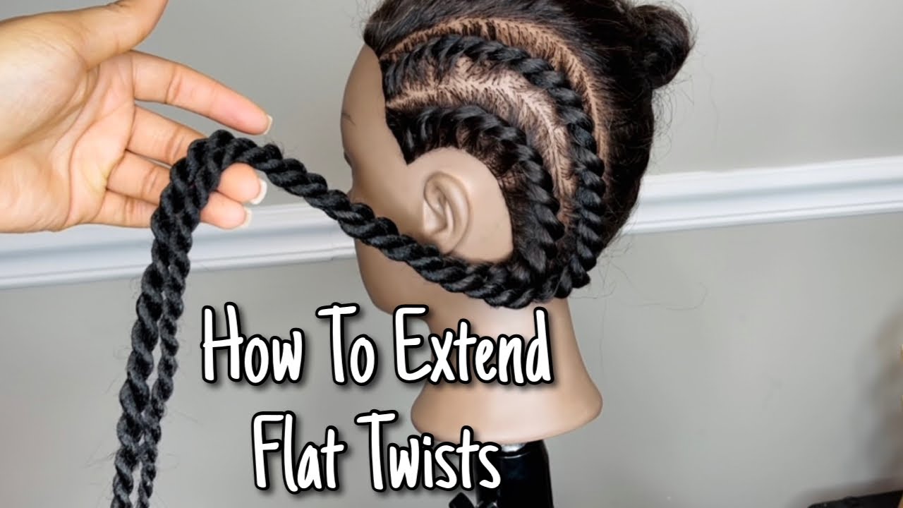 How To Add Braiding Hair To Flat Twists To Extend Length