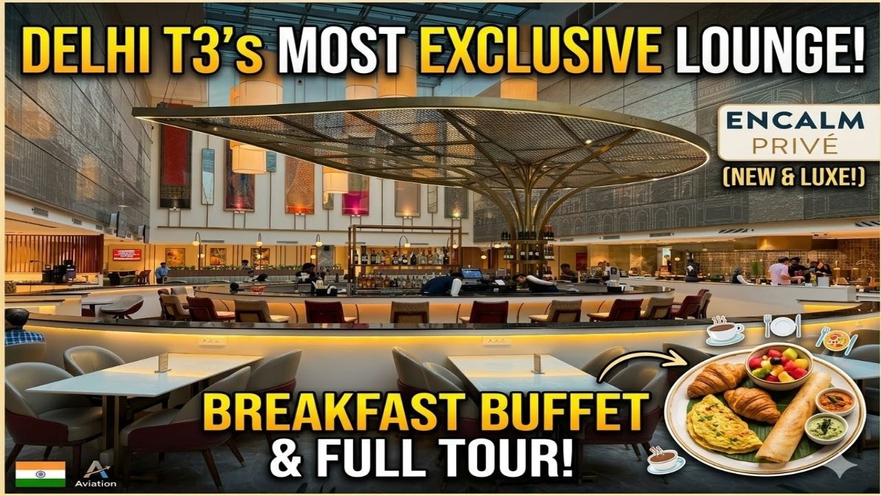 Encalm Priv&eacute; Lounge (Delhi T3) | Full Walkthrough + Breakfast Buffet