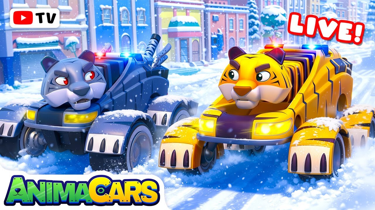 🔴❄️ ライブ | Animacars 冬スペシャル！ジョニーと仲間たちがアニマタウンを救う 🚗✨