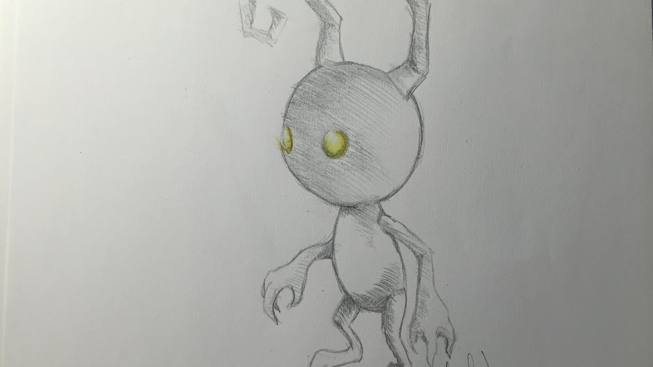 how to draw - a shadow heartless from Kingdom Hearts