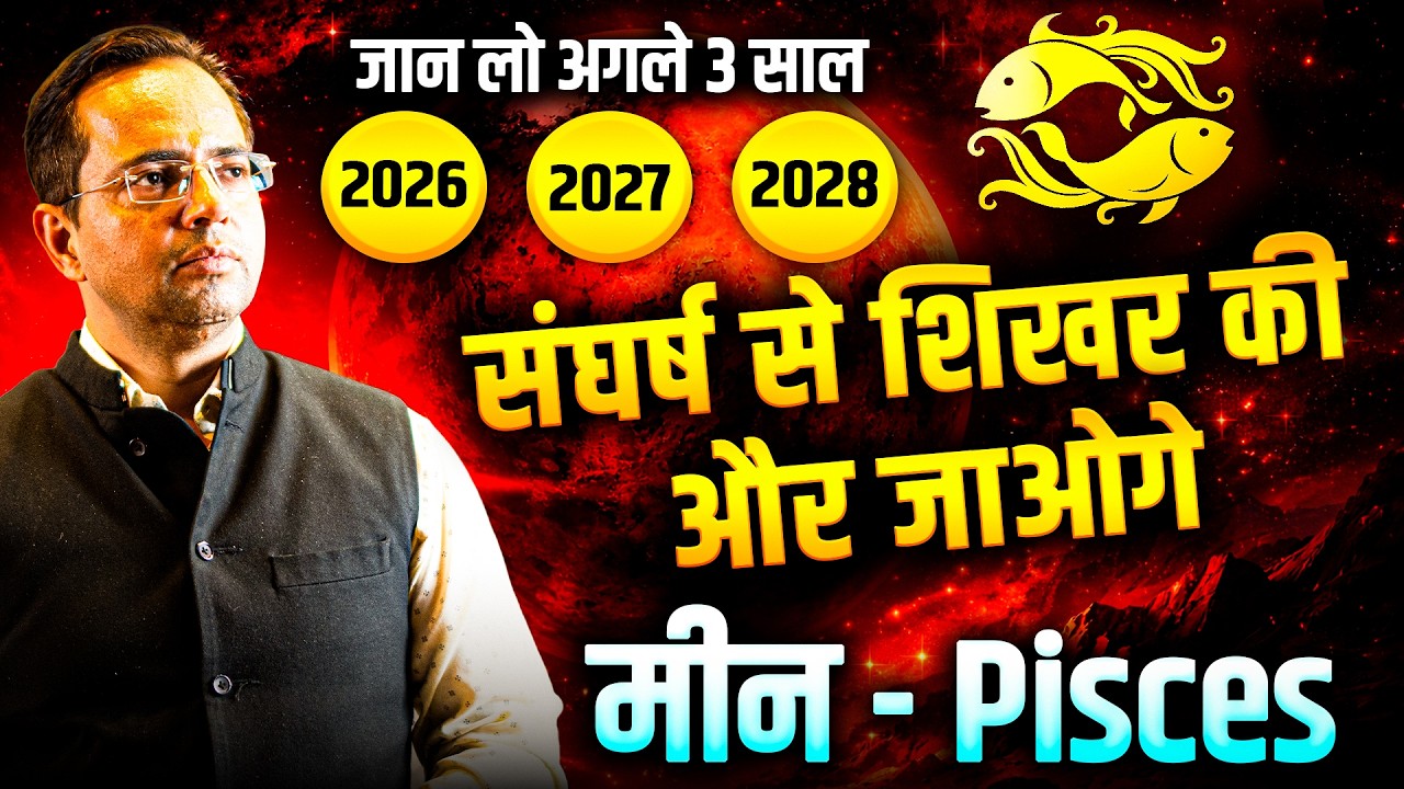 मीन राशि वालों जान लो आने वाले 3 वर्ष 2026–2027–2028 | संघर्ष से शिखर की ओर जाओगे | Pisces Future