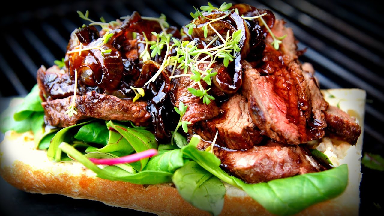 Ultimate Beef Tenderloin Steak Sandwich - from the weber kettle grill