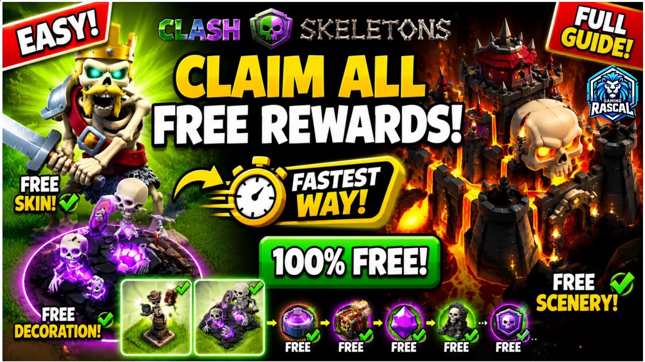Fastest Way to Unlock ALL Free Rewards in Clash vs Skeletons