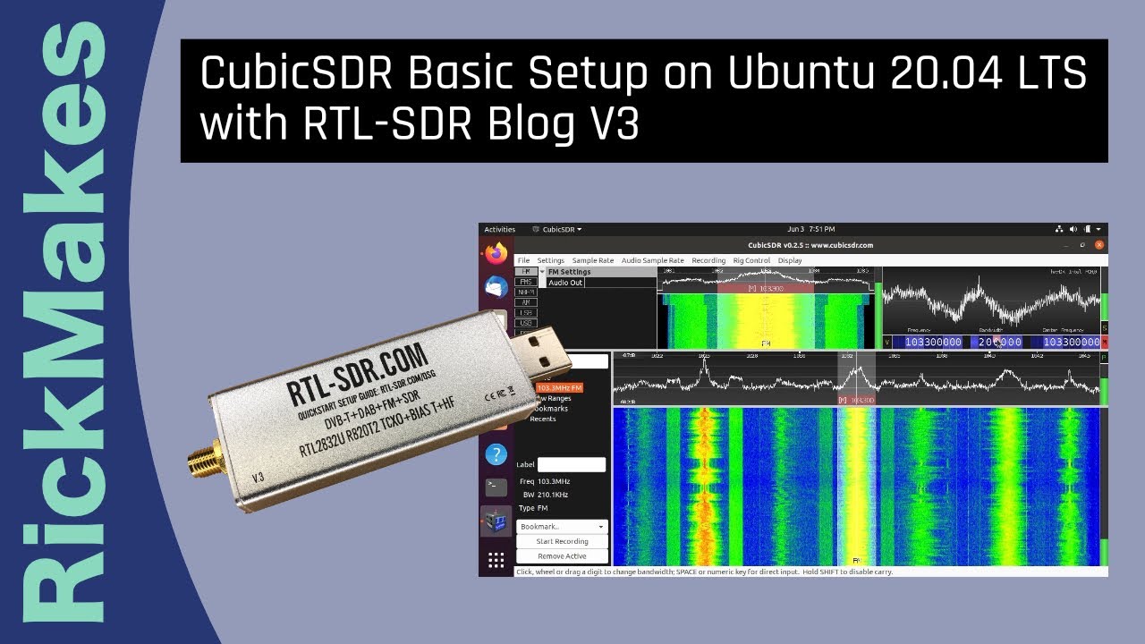 CubicSDR Basic Setup on Ubuntu 20.04 LTS with RTL-SDR Blog V3