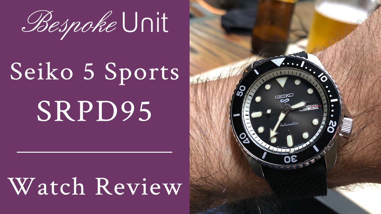 Seiko 5 Sports SRPD95 Watch Review - Gray Sunray Dial On Rubber Mesh Strap