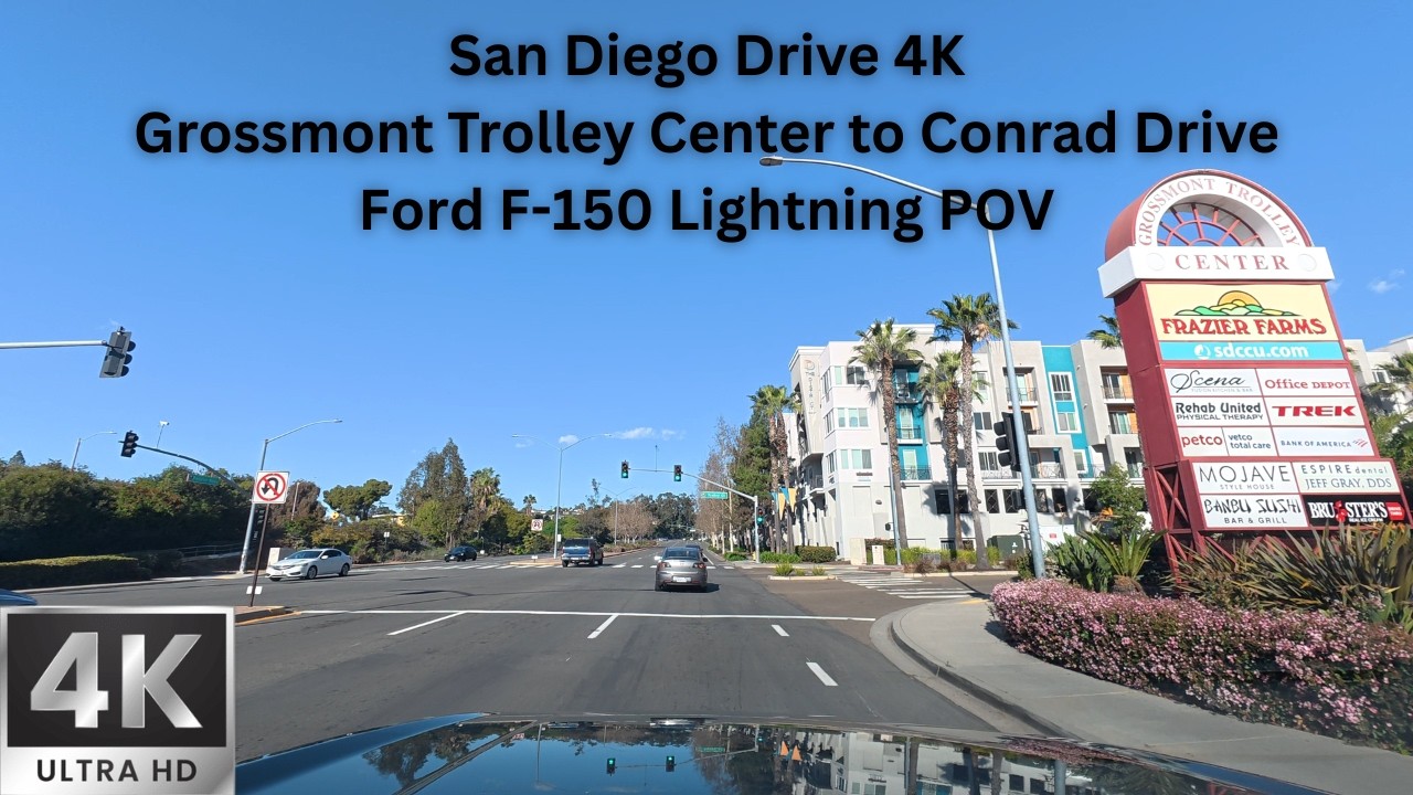 San Diego Drive 4K | Grossmont Trolley Center to Conrad Drive | Ford F-150 Lightning POV