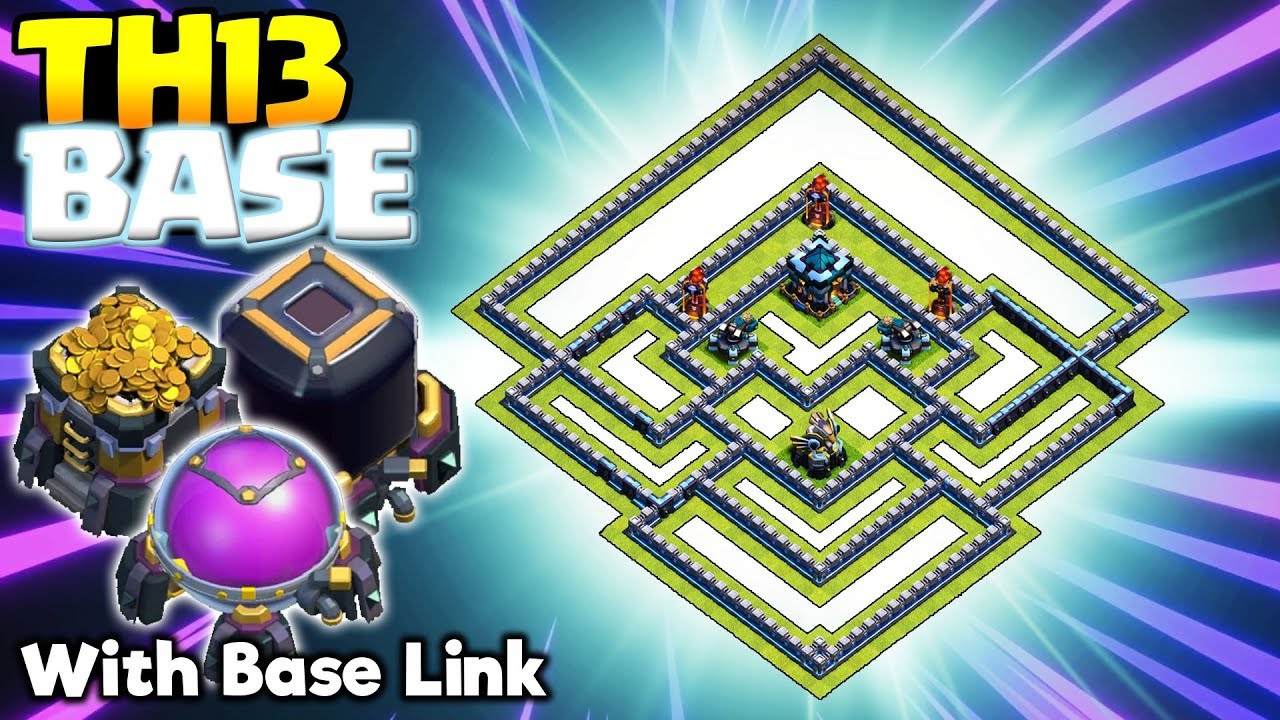 *MEGA FARM* Best TH13 Farming Base & Legend League Base - CoC Hybrid Town Hall 13 - Clash of Clans