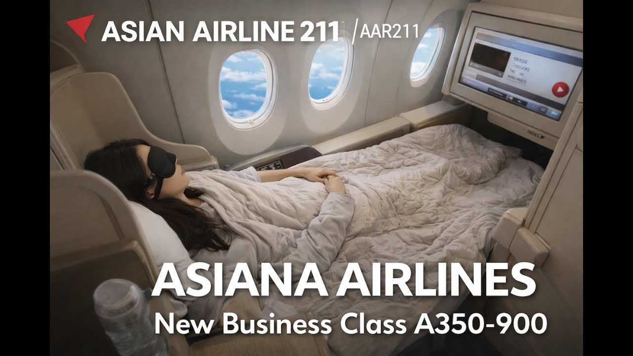 12 Hours in Business Class from SFO to South Korea (ICN) | Asiana Airlines A350-900 (AAR211)