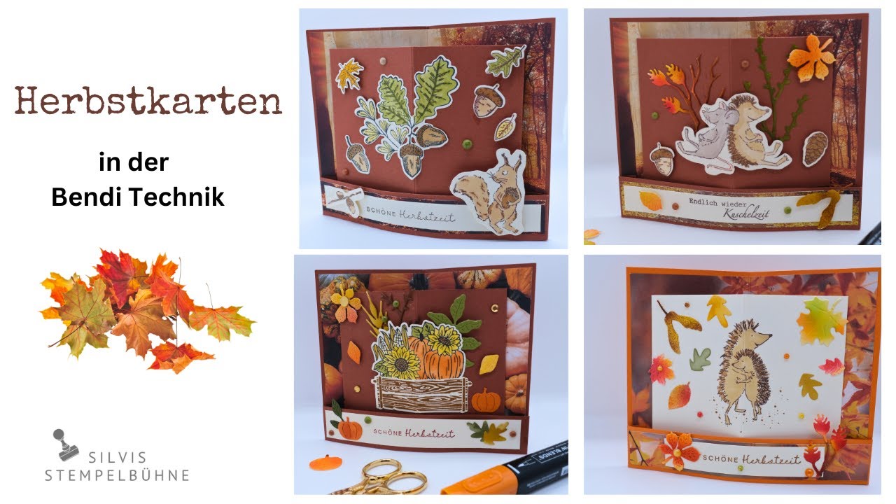 Herbstkarte / Pop Out Bendi Karte / Airbrush Marker Technik / Herbstsegen / Stampin' Up!