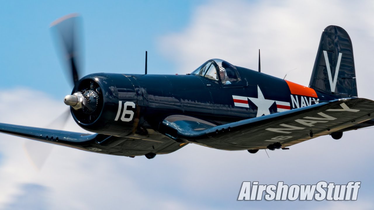 F4U Corsair Aerobatics/Flybys + Wing Fold! - TBM Avenger Gathering 2024