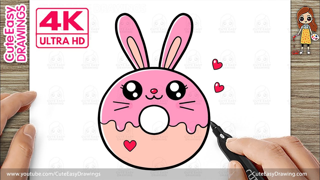 How to Draw a Cute Bunny Donut | Easy Step-by-Step Drawing for Kids and Toddlers!