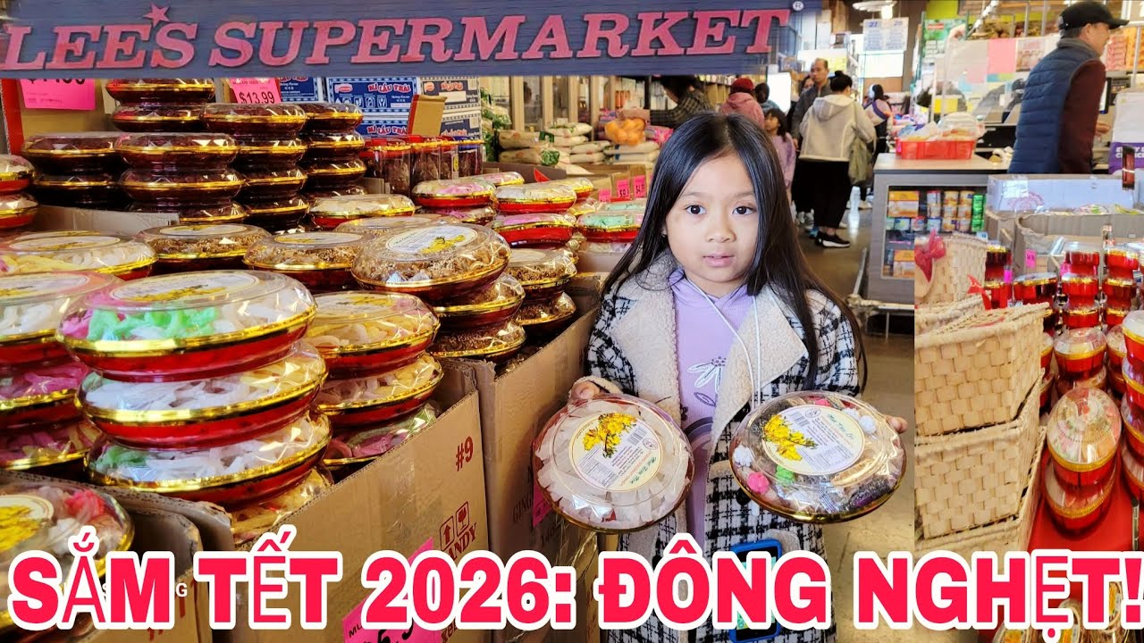 Тет 2026: В супермаркете Lee (Сан-Хосе) царит невероятно оживленная атмосфера во время преддверия...