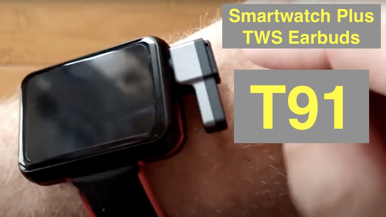 Bakeey T91 Health/Fitness Blood Pressure Smartwatch with integrated TWS Earbuds: Unboxing & 1st Look