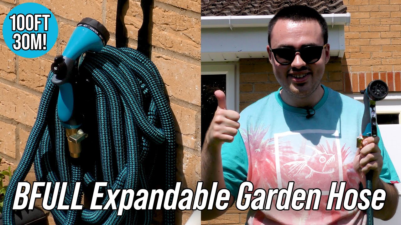 BFULL 100FT 30M Expandable Garden Hose with 10-Function Spray Gun!
