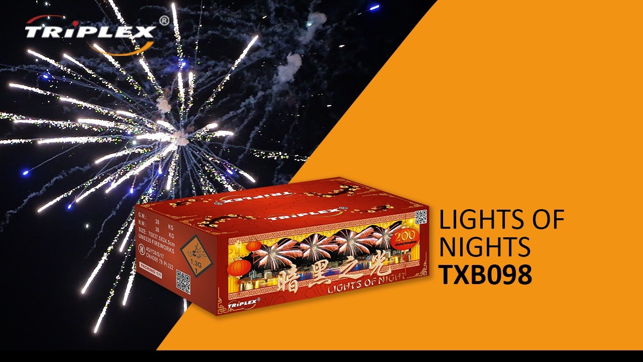 FAJERWERKI TXB098 200S 1.2'' COMPOUND LIGHTS OF NIGHTS F3 TRIPLEX FIREWORKS