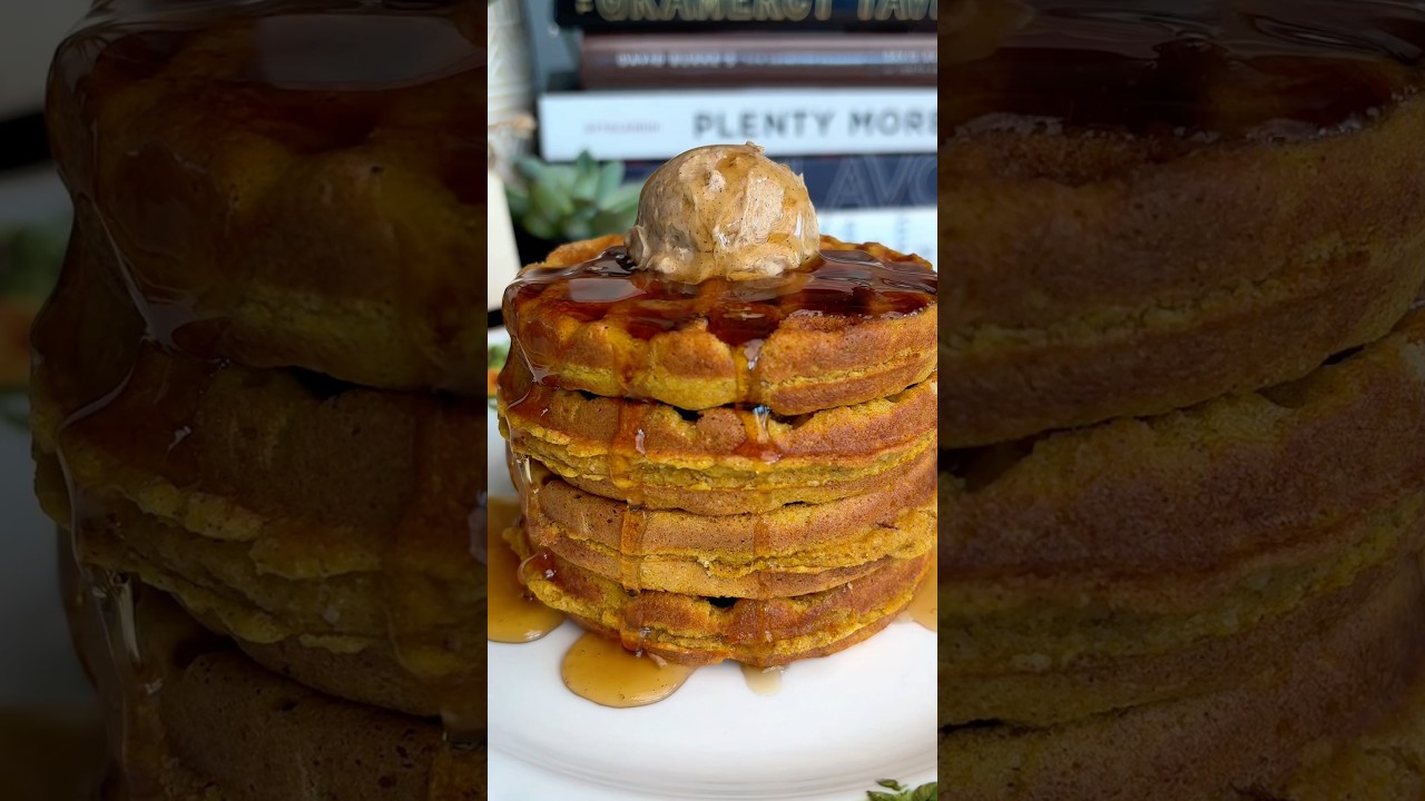 Высокобелковые тыквенные вафли со специями и маслом из корицы