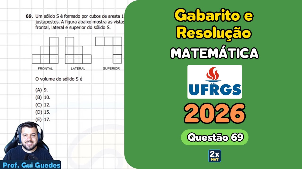 Resolu&ccedil;&atilde;o e Gabarito Matem&aacute;tica UFRGS 2026 - Quest&atilde;o 69 | Matem&aacute;tica em Dobro