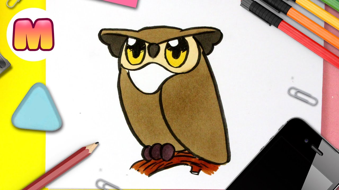 COMO DIBUJAR UN BUHO KAWAII - Dibujos kawaii faciles - COMO DIBUJAR ANIMALES KAWAII