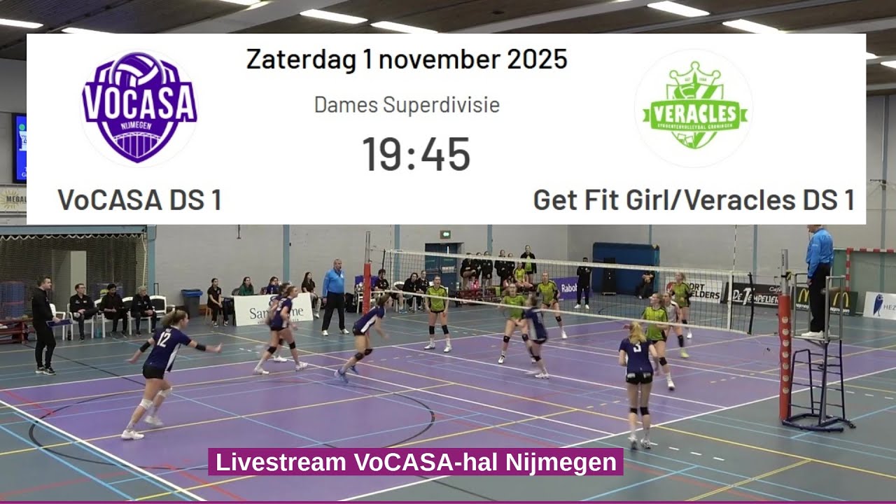 VoCASA D1 - Veracles D1 (1 nov 2025, 19.45u) Superdivisie Dames Volleybal