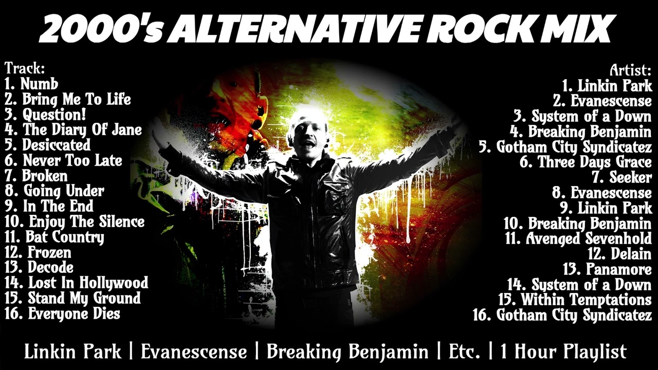 2000's Alternative Rock Mix - 1 Hour Playlist - Linkin Park, Evanescence, Breaking Benjamin, Etc. 🔥