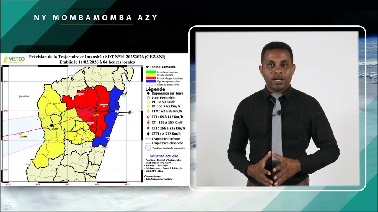 FLASH CYCLONE GEZANI MERCREDI 11  Février 2026 à 04 Heures Locales