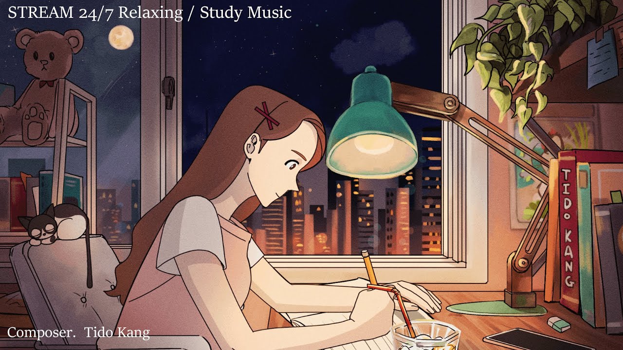 공부할때 듣기 좋은 음악🎵Relaxing Sleep Music & Study, Rain ASMR 24/7 (Musik untuk belajar,musica para estudiar