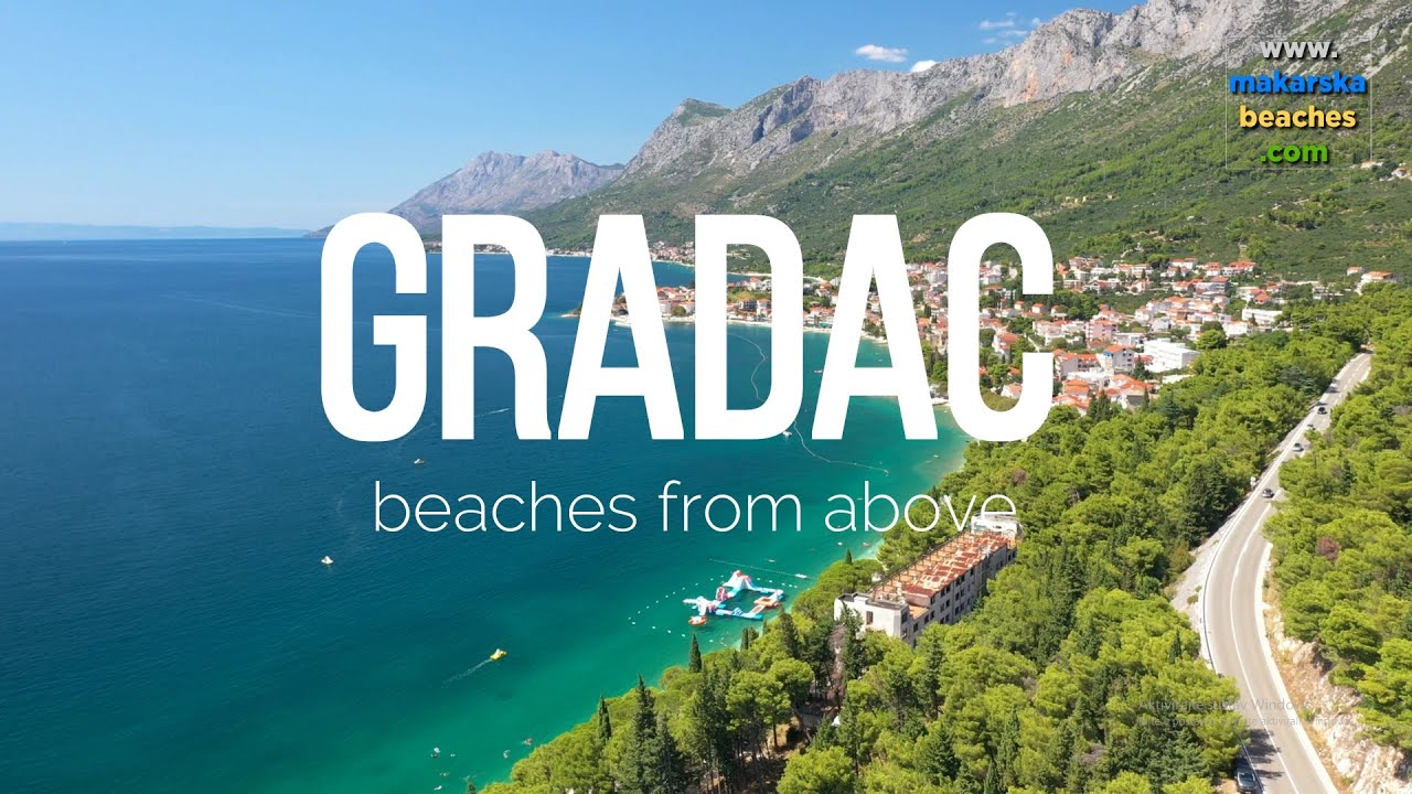 Gradac beaches from above, Makarska Riviera summer 2019 - Makarska Riviera Beaches in FULL HD