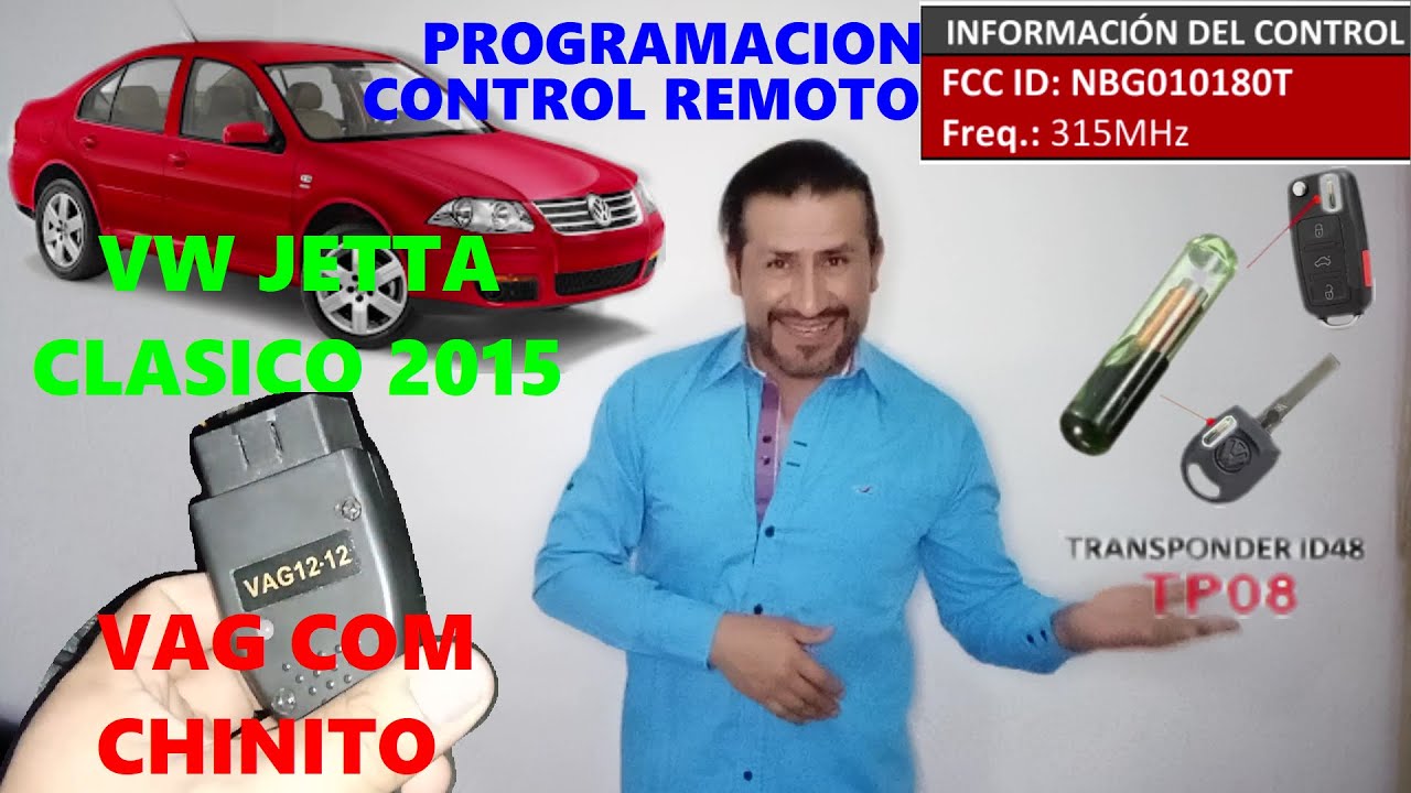 COMO PROGRAMAR CONTROL REMOTO VW JETTA  CLASICO 2015 CON VAGCOM O VCDS NBG010180T