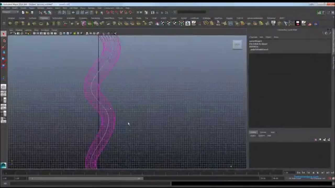 Cómo crear tubos usando modelado con curvas en Autodesk Maya 2014 - En español
