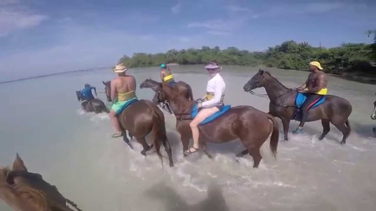 Jamaica -  Riding horses in the ocean!!! 9-15-15