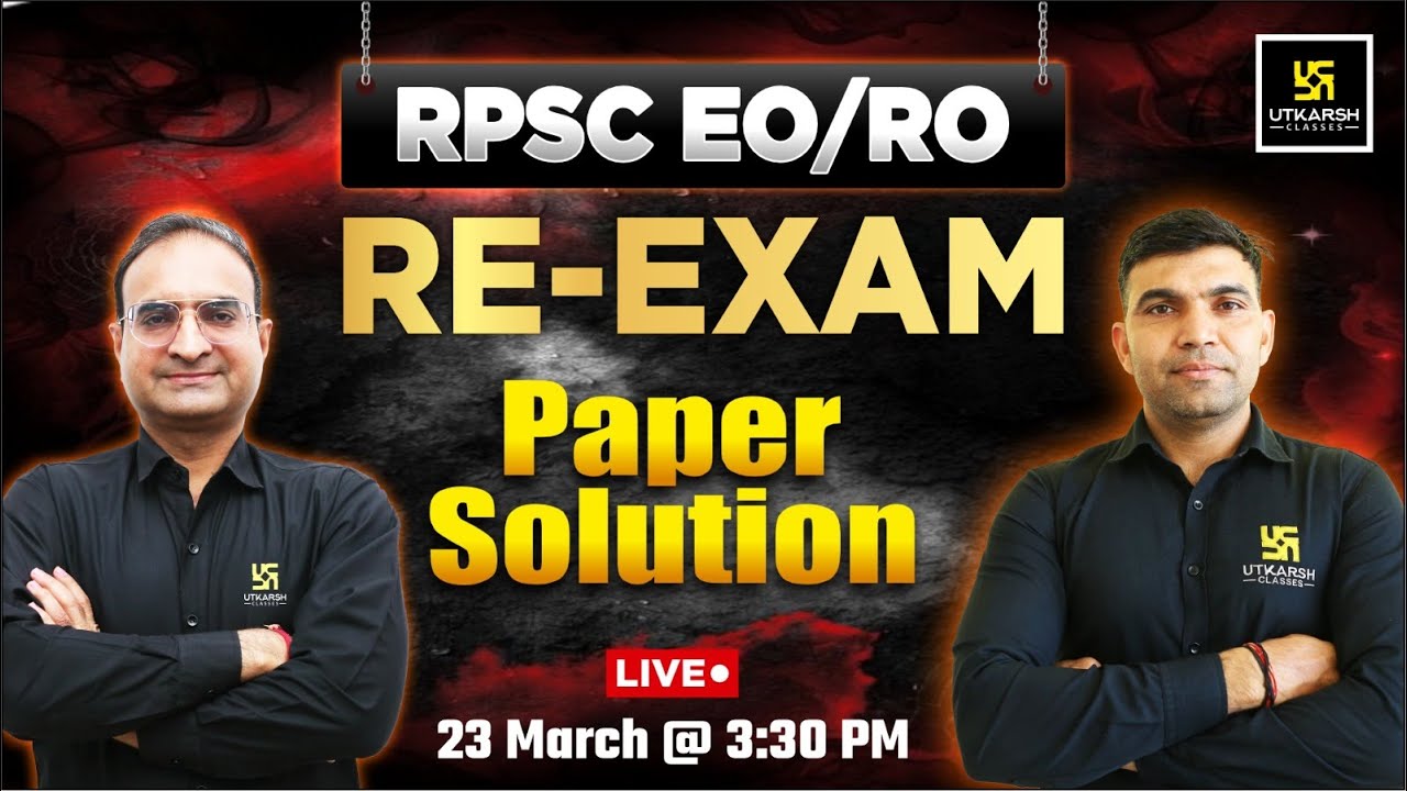 RPSC EO/RO RE-Exam 2025 | EO/RO RE-Exam Paper Solution By Narendra Sir & Ashok Sir