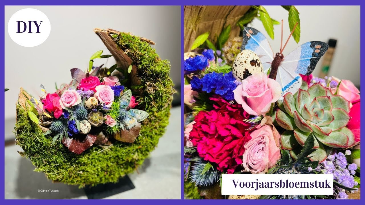 Apart bloemstuk 🌙🌸🐣 | Cursus Bloemschikken #273  | Carlein Tukkers  | Voorjaarsbloemstuk 🥚