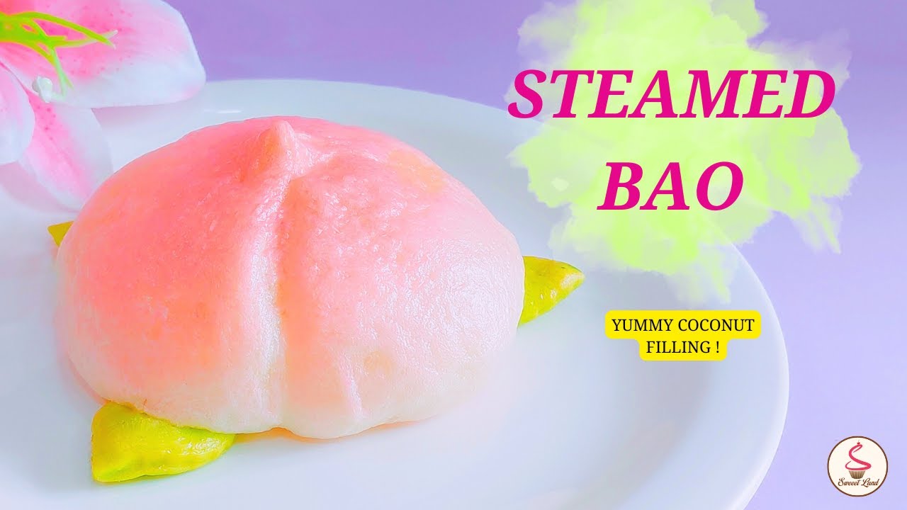 Eggless Steamed Coconut Bao Recipe | Soft, Fluffy & Cute Flower Bao