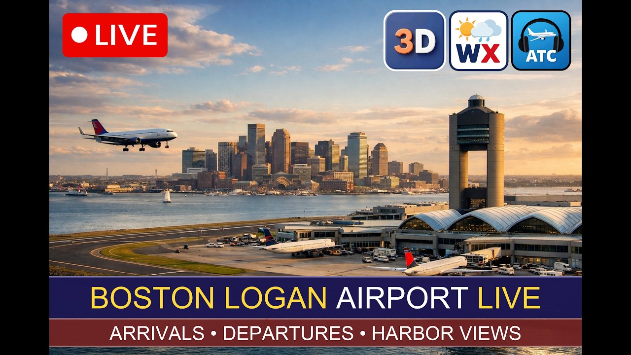 🔴LIVE BOSTON AIRPORT 3D | BOS / KBOS Heavy Traffic, Arrivals, Departures, WX & ATC | 11 - 04 - 2026
