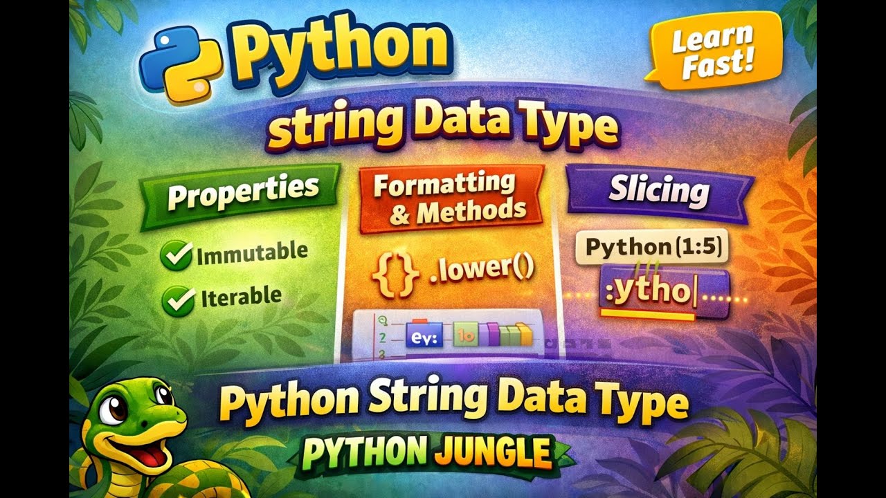 Python String Data Type Explained in Telugu| Properties,Methods,Formatting & Slicing | Python Jungle
