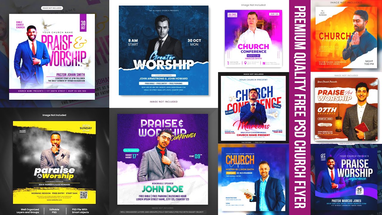 free psd church flyer templates for photoshop | free psd worship flyer #church #worship #freepsd
