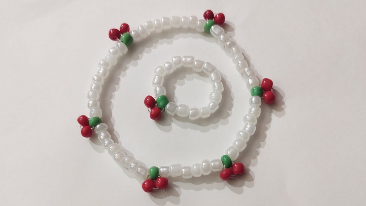 pulsera Cherry fácil paso a paso #pulsera #cereza #cherry #tutorial #bisuteria
