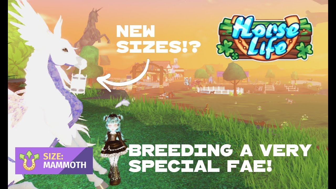 MAMMOTH TRIPLE GLOW FAE?! New size UPDATE in Roblox Horse Life! Breeding Series - Episode 1
