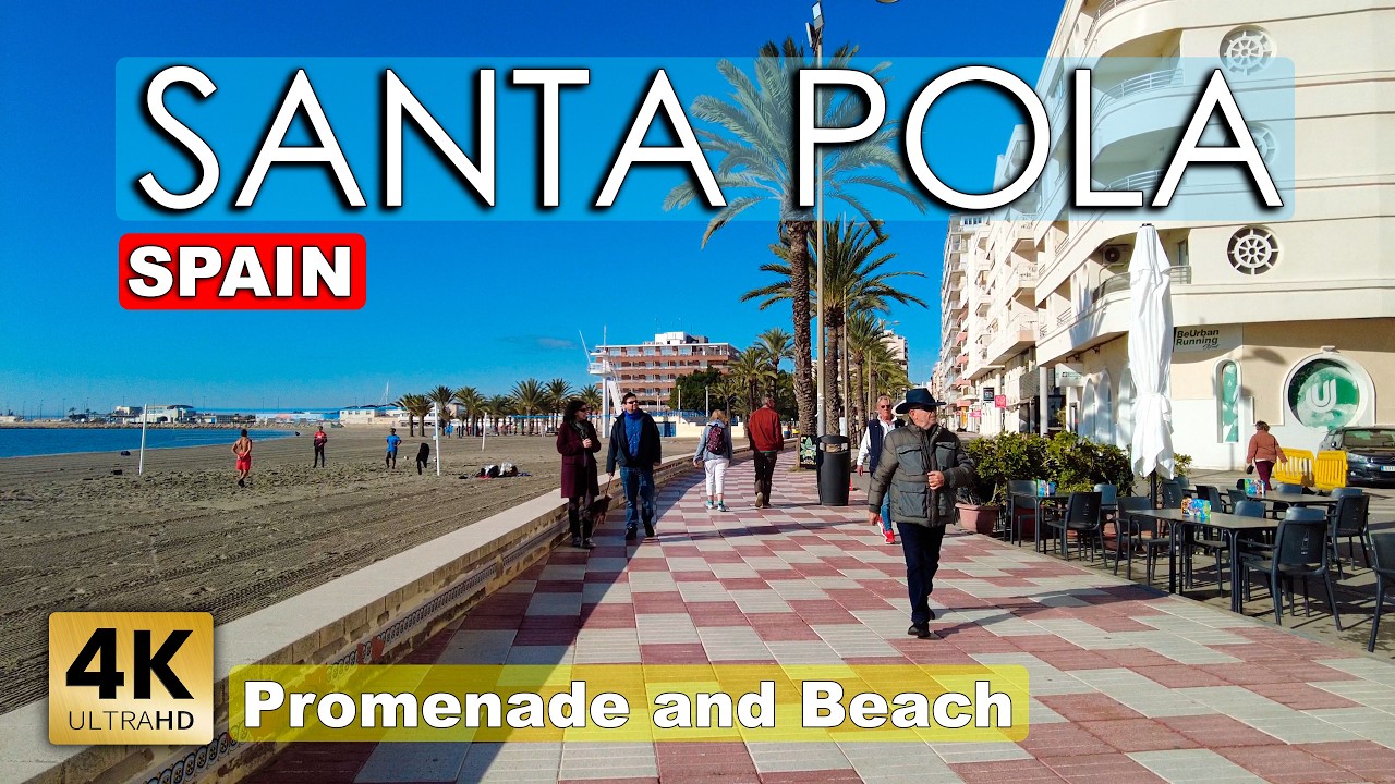Santa Pola - Promenade and Beach - Spain | Costa Blanca - Walking tour [4k 60fps]