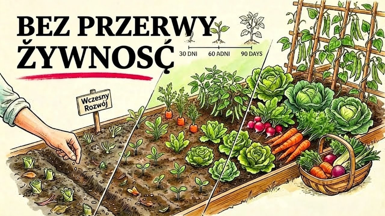 Uprawiaj żywność przez 365 dni w roku dzięki temu systemowi sukcesyjnych nasadzeń.