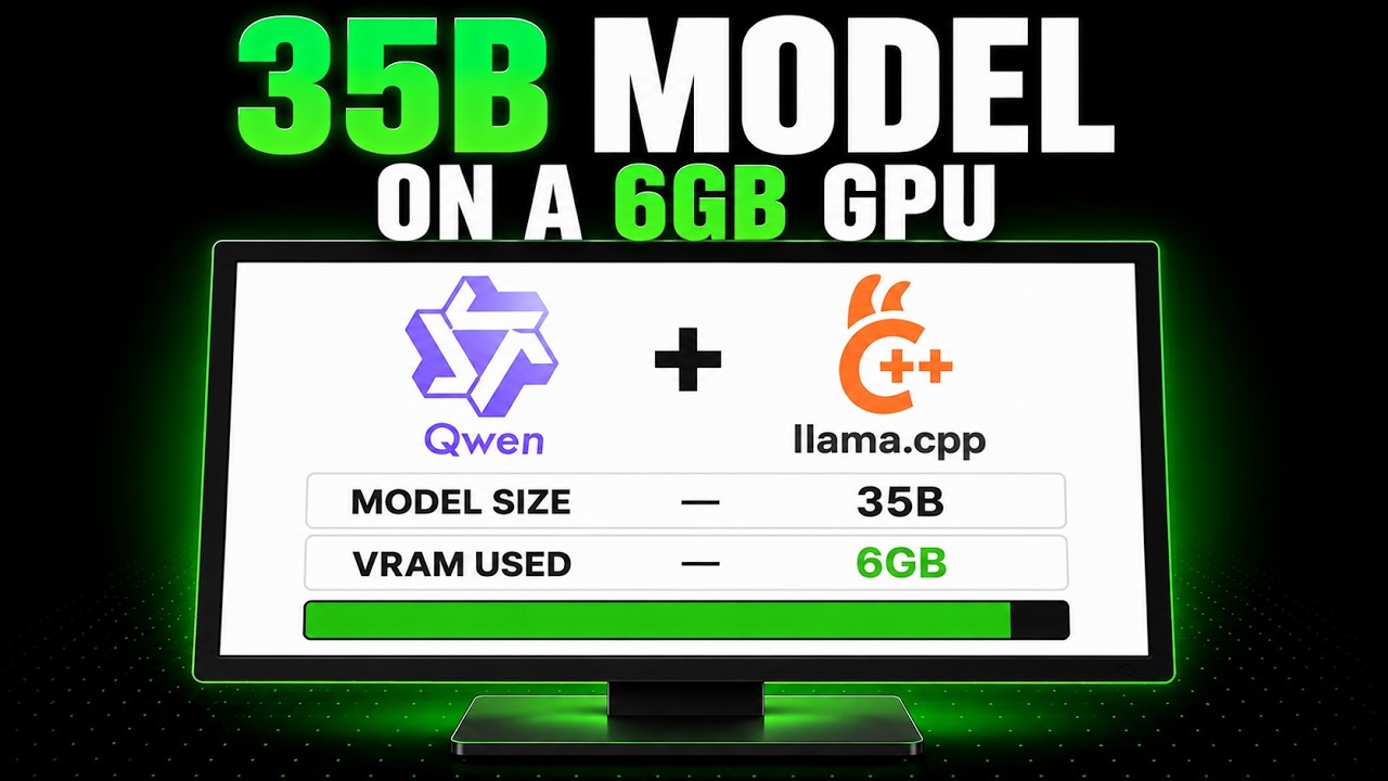 Uruchamianie modelu AI 22 GB na karcie graficznej 6 GB, SZYBKO (poradnik llama.cpp)