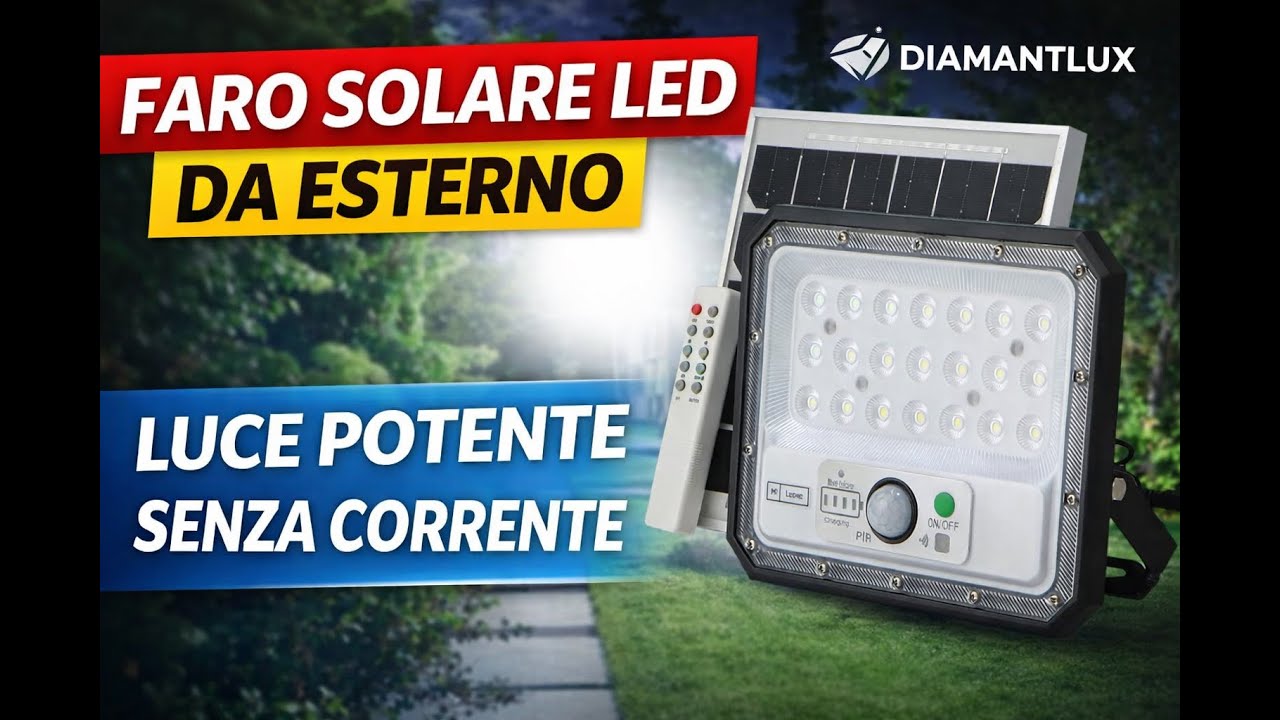 Faro Solare LED da Esterno LEDME | Illuminazione Potente Senza Corrente – Diamantlux