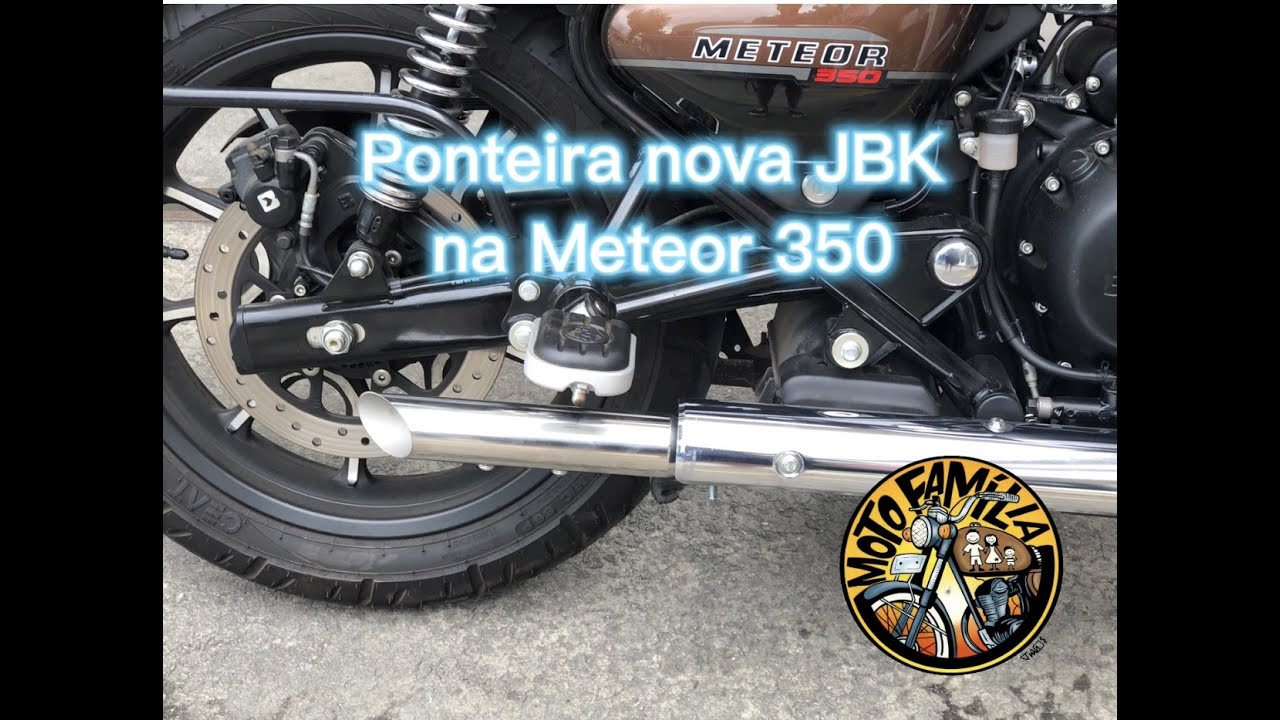 Ponteira de escapamento nova da JBK na Royal Enfield Meteor 350