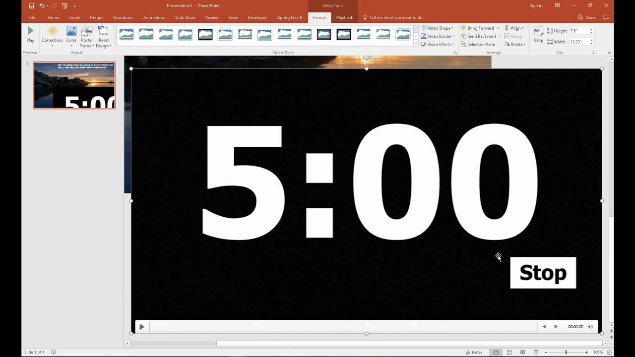 Adding timer to powerpoint